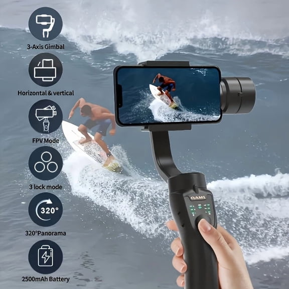 F8 Handheld 3-Axis Gimbal Phone Holder Anti Shake Video Record Stabilizer For Xiaomi, IPhone Cellphone Smartphone