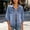 Light Blue, variant on Denim Jacket for Women Y2K Vintage Collared Long Sleeve Cropped Button Down Jean Coats Comfort Casual Loose Fit Short Shacket Streetwear with Pockets