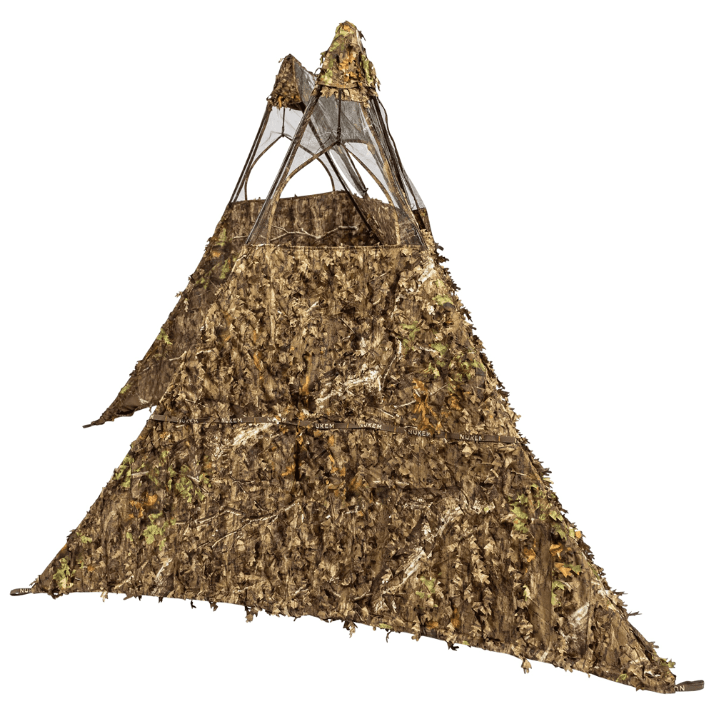 Nukem Grab & Go Hunting Ground Blind Double Up System - Mossy Oak Country Roots 3D Leafy - Lightweight & Portable - Provides Maximum Concealment (X-Large)