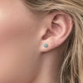 thumbnail image 3 of Gem Stone King Platinum Blue Zircon Stud Earrings for Women Men (1.00 Cttw, Gemstone December Birthstone, Round 4MM), 3 of 6