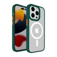thumbnail image 2 of For Apple iPhone 13 Pro Max (6.7") Hybrid Cases Compatible with MagSafe Clear Transparent and Colorful Buttons Frame Cover ,Xpm Phone Case [ Midnight Green ], 2 of 5