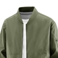 thumbnail image 4 of Thousandth Stylish Zip Up Bomber Jacket for Men Trendy Plus Size Urban Coat with Ribbed Cuffs Athletic Casual Outerwear for Fall, 4 of 7