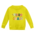 thumbnail image 3 of Crewneck Sweatshirt Childrens Print Pullover Crew Neck Long Sleeve Sweatshirt Hoodless Top Yellow 11-12 Years, 3 of 4