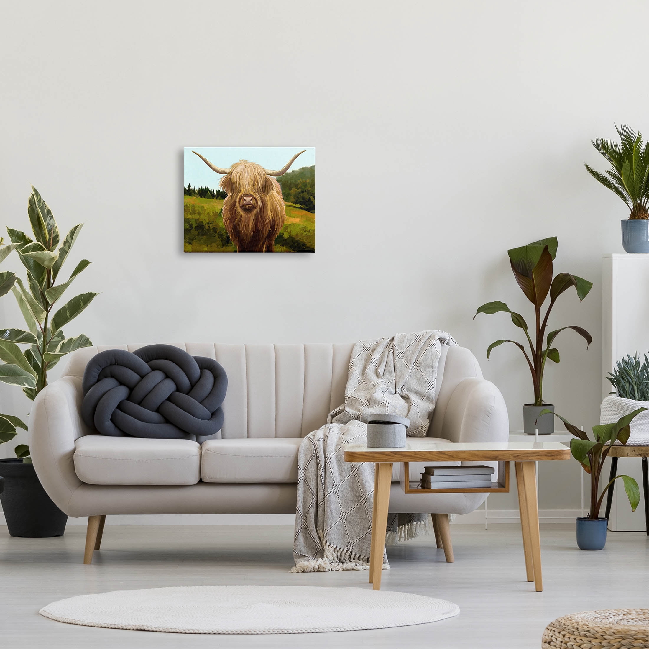 Stupell Industries Country Highland Cattle Grazing Painting Gallery Wrapped Canvas Print Wall Art, Design by Ziwei Li