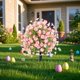 thumbnail image 1 of Bola Topiaria de Flores Artificiales con Estaca , Manualidades de Bricolaje, Fácil de Instalar, Decoración Artesanal para Bodas, Plantas para Rosa y, 1 of 8