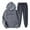 Dark Gray, variant on NEW YORK Men's Winter 2-Piece Sweatsuit, Solid Color Casual Sports Hoodie and Jogger Pants, Warm Fleece Lounge Set For Cold Weather Indoor Outdoor,Black,L