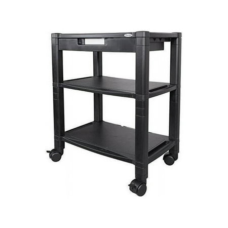 UPC: 0750333636406 | Mobile Printer Stand Three-Shelf  20w x 13.25d x 24.5h  Black