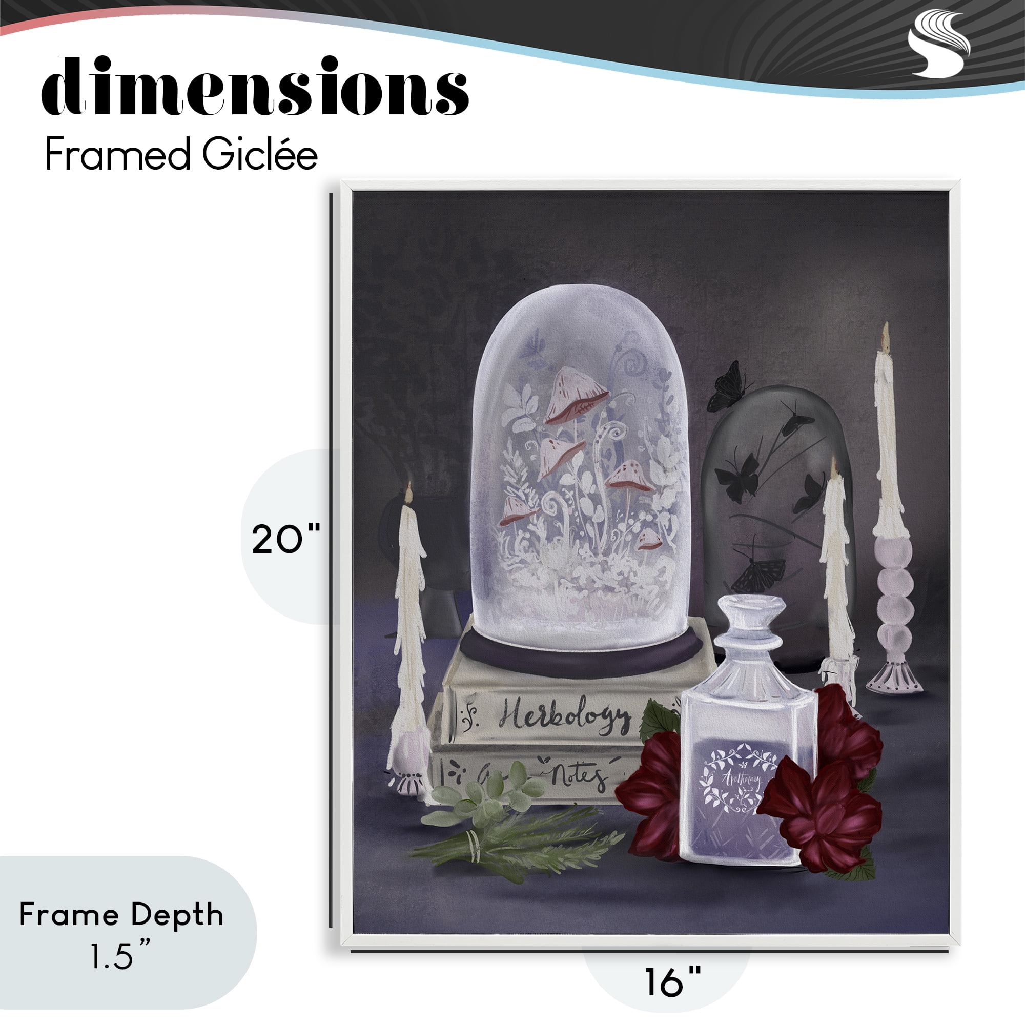 Stupell Industries Spooky Apothecary Vibes White Framed Giclee Art, design by Adreane Fippinger