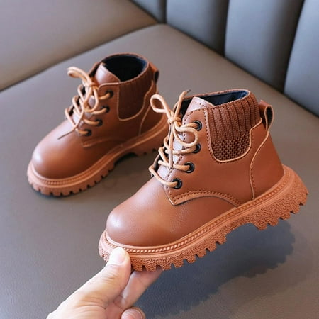 

Lovebay Toddler Boys Girls Hiking Boots Waterproof Leather Non Slip Lace Up Baby Kids Outdoor Work Ankle Martin Boots(Toddler/Little Kid)