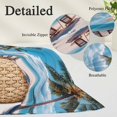 thumbnail image 6 of Summer Beach Coastal Throw Pillow Cover, Pillowcase Protectors with Zipper, Breathable Decorative Lumbar Pillow Case Cover, Blue Sea Ocean Landscape Hawaii Pillow Shams for Couch Sofa 12x20Inch, 6 of 8