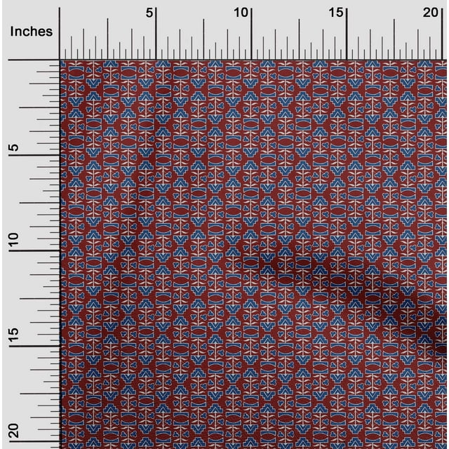 oneOone Georgette Viscose Fabric Leaves & Floral Block Decor Fabric Printed BTY 42 Inch Wide