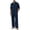 07#Dark Blue, variant on Long Sleeve Casual Outfit For Men Henley Half Button Stand Collar Shirt Matching Loose Fit Long Trousers