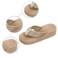 thumbnail image 5 of ibiyuan Wedge Flip Flops for Women Thong Sandals for Women Wide Non- Tpr Sole Womens Slippers Fashion Orthofeet Shoes for Women, 5 of 9