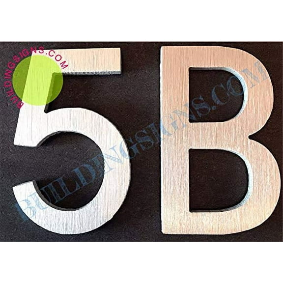 Apartment Number 5b Sign (Brush Silver,Double Sided Tape, Rust Free, 2.75 inch)-ÉLÉGANTE NUMÉRO DE Porte BROSSE Artiste (ref-2201)