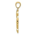 thumbnail image 2 of 14K Two-Tone Gold Charm Pendant Men'S 23 mm 11 Yellow Rhodium Plated Diamond-Cut Owl, 2 of 4