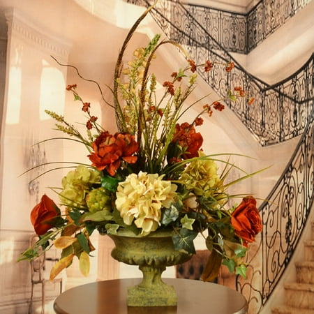 Fl Home Decor Peony And Hydrangea Silk Flower Arrangement With Fl Home Decor Peony And Hydrangea Silk Flower Arrangement With Feathers
