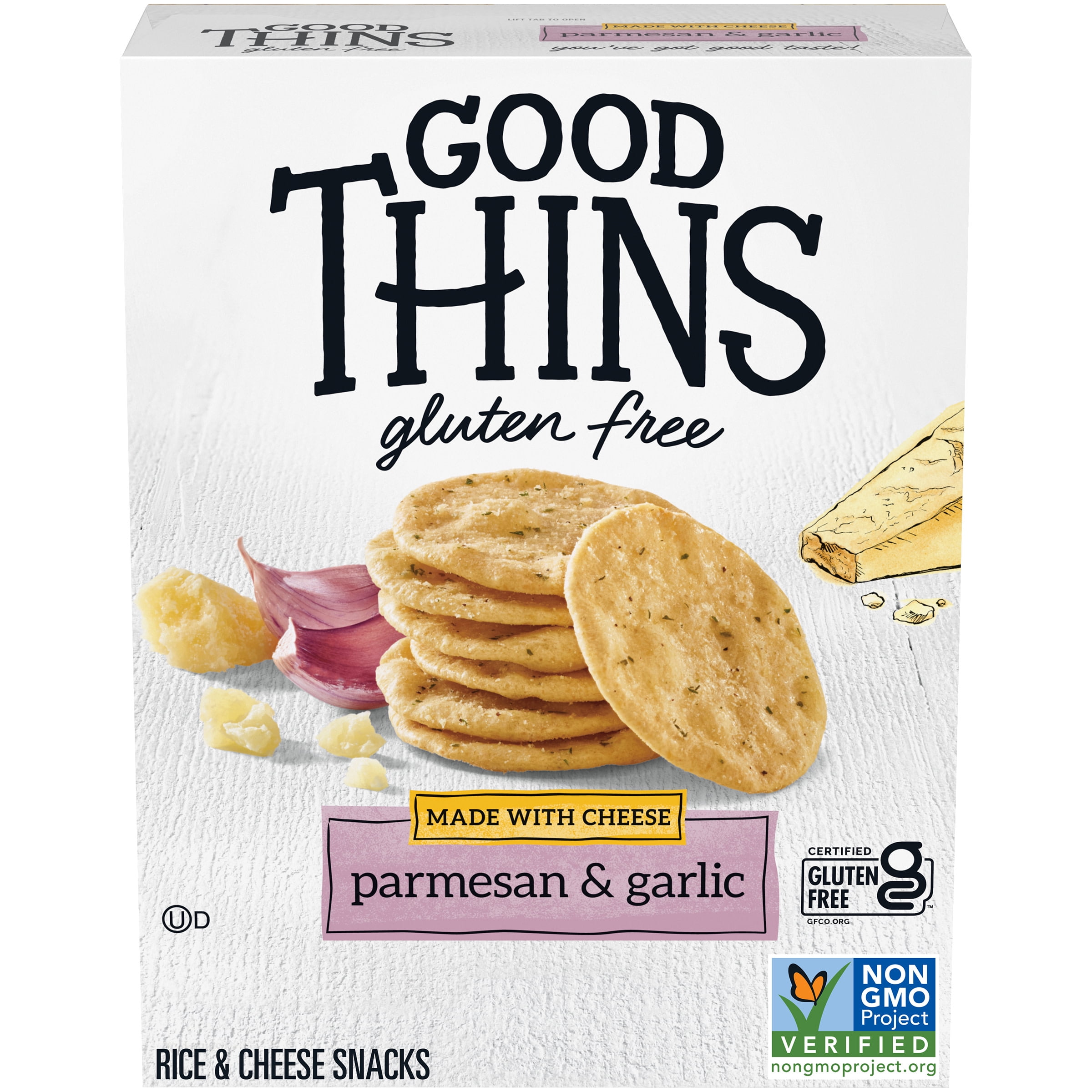 Good Thins Parmesan & Garlic Rice & Cheese Snacks Gluten Free