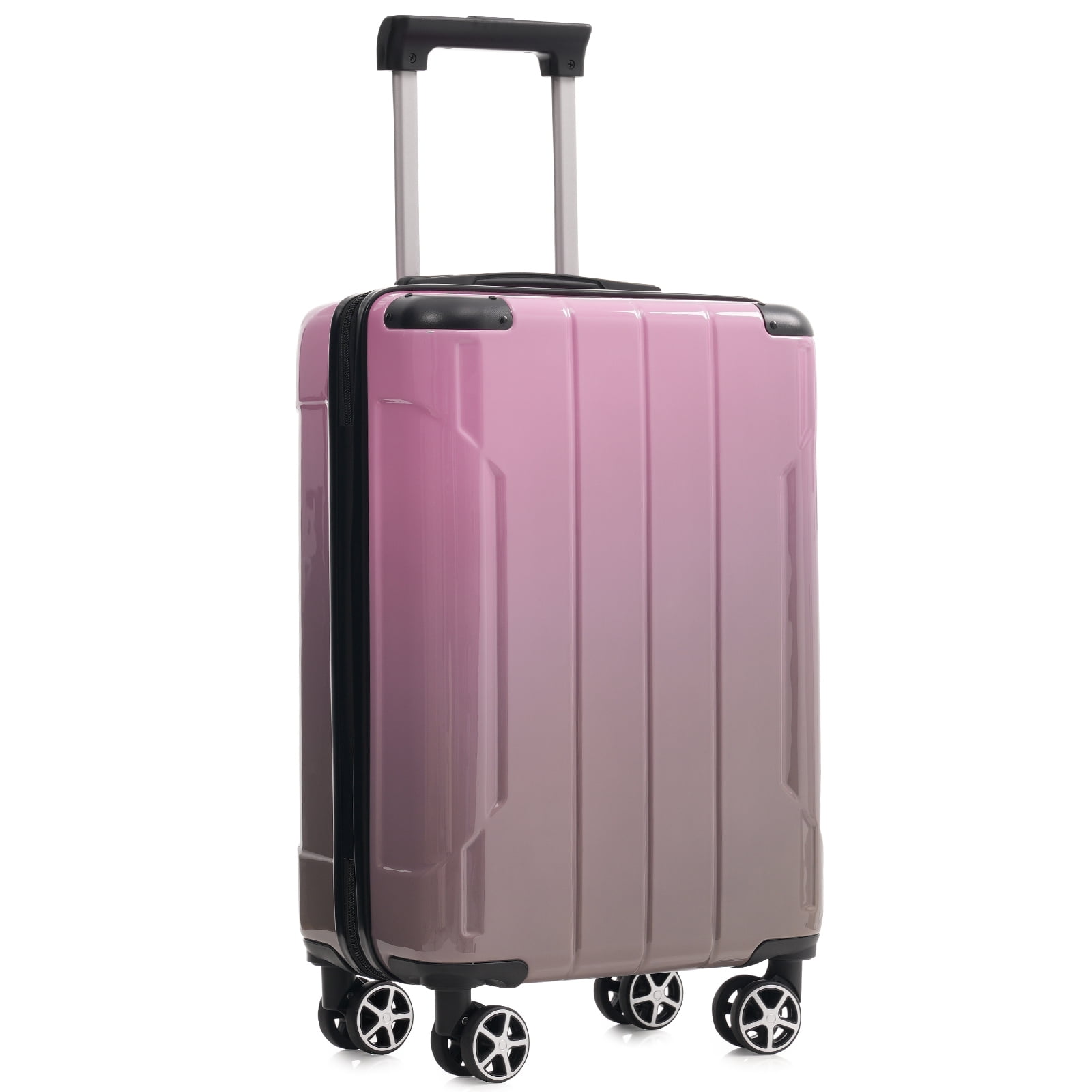 Euroco 3 Piece Luggage Sets,PC Hardside Travel Suitcase Set with Spinner Wheels,TSA Lock & Foldable Duffel Bag for Men Women,Pink