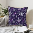 thumbnail image 6 of Xecao Christmas Purple Snowflakes Print Soft Velvet Decorative Throw Pillow Covers, Square Cushion Cases for Bed, Sofa, Living Room, Car, and Indoor Outdoor Use-16"x16", 6 of 8
