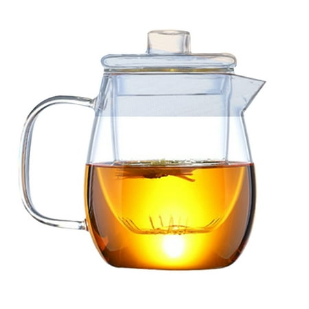 

Glass Teapot for Stove Heat Resistant High Temperature Explosion Proof Tea Infuser Milk Flower Tea Set(1200ML)