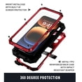 thumbnail image 3 of Dteck Full Body Protection Case for iPhone 16 Pro Max,Aluminum Military Grade Rugged Case with Stand Built-in Screen Protector Shockproof Kickstand Cover for iPhone 16 Pro Max,Red, 3 of 8