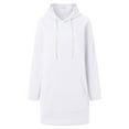 thumbnail image 4 of Hoodie Dress for Women 2026 Fall Winter Casual Long Sleeve Side Split Hem Hooded Sweatshirt Dress Pullover Top with Pockets, 4 of 7