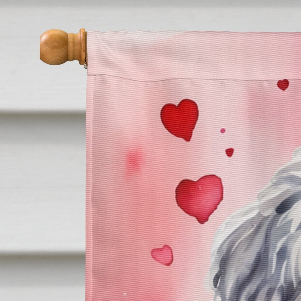 Bergamasco Sheepdog My Valentine House Flag 28 in x 40 in