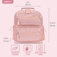thumbnail image 4 of Bentgo Kids Backpack - Glitter Designed Lightweight 14” Backpack for School, Travel & Daycare - Roomy Interior, Durable & Water-Resistant Fabric & Loop for Lunch Bag (Glitter Edition - Petal Pink), 4 of 6