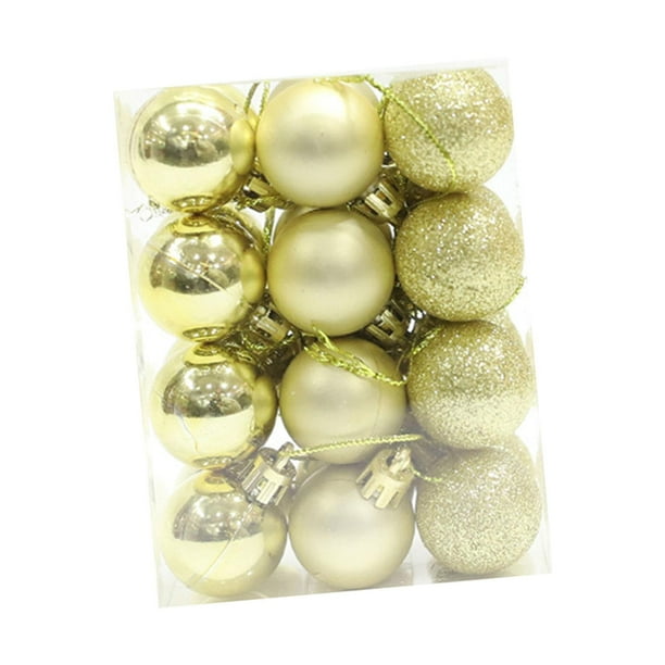 24 bolas colgantes para árbol de Navidad, adornos decorativos para árbol de Navidad Oro