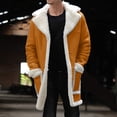 thumbnail image 2 of LEEy-world Light Winter Jackets for Men Men's Flannel Shirt Jacket with Hood Long Sleeve Quilted Lined Plaid Coat Button Thick Hoodie Outwear Winter Yellow,L, 2 of 5