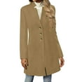 thumbnail image 6 of ZUKMRJPC Women's Mid-Long Winter Overcoat Casual Long Sleeve Stand Collar Single Breasted Coat Fall Classic Solid Color Outerwear, 6 of 7