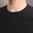 thumbnail image 5 of Camiseta blanca y negra de manga corta para hombre, ropa ajustada con cuello redondo, camisetas de color liso, camisetas casuales para hombre, 5 of 5