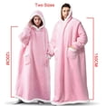 thumbnail image 3 of Manta de franela superlarga con mangas para hombre y mujer, Sudadera con capucha, jersey de lana gigante, manta de TV de gran tamaño, invierno, 2023, 3 of 4