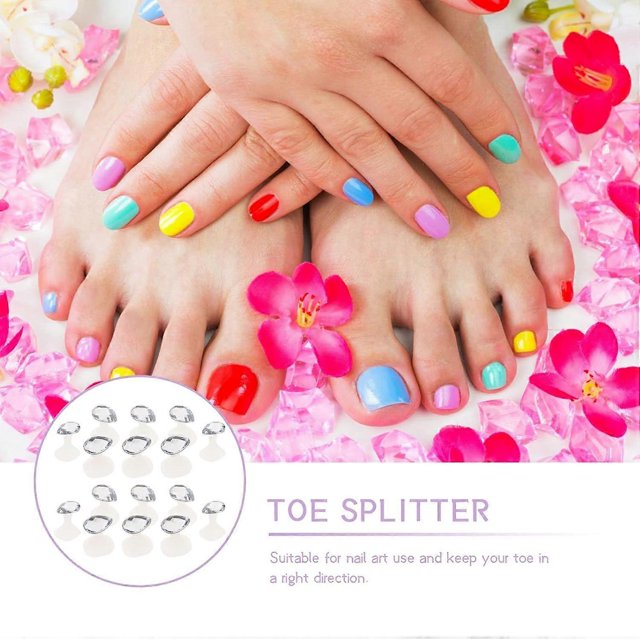 16 separadores de dedos de silicona para manicura y pedicura: suaves y flexibles.