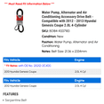 thumbnail image 2 of Water Pump, Alternator and Air Conditioning Accessory Drive Belt - Compatible with 2012 - 2013 Hyundai Genesis Coupe 2.0L 4-Cylinder, 2 of 2