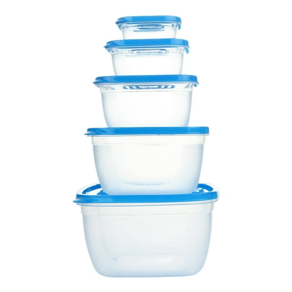 Microwave Food Storage Container Set Bowls With Lid Ideal For Students And Lunch Boxes Round And Square Shapes 5 Piece Set