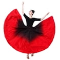 thumbnail image 6 of Elastic Waist Women Ladies Adult Satin Swing Full Circle Long Ballroom Skirt Long Full Circle Dance Skirt, 6 of 8