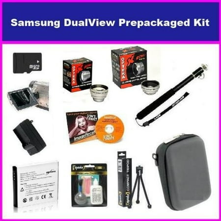 Samsung Mirrorless Camera Nx Opteka Package For Samsung DualView TL225 TL220 TL90 Digital Camera with 16GB Micro SD Memory, Card Reader, SLB-07A Battery, Charger, Wide and Tele Lenses, Slim Case, Flexible Mini Tripod and More ()