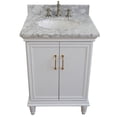 thumbnail image 6 of 25 in. Single Wooden Vanity  White with White Carrara Oval Sink, 6 of 12