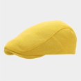 thumbnail image 3 of Unisex Vintage Plain Forward Hat Knit Cotton Flat Cap for Adults Breathable Soft Retro Newsboy Cap for Spring Autumn Everyday Casual Apparel Headwear, 3 of 3