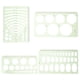 thumbnail image 1 of BRIGHTFUFU Plantilla de dibujo para estudiantes, plantillas de plástico, regla de dibujo, herramientas geométricas, 4 Uds., 1 of 7