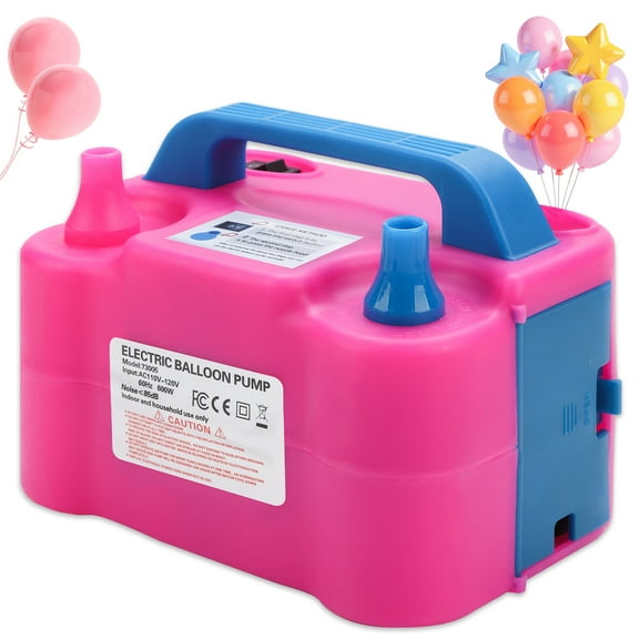 Electric Balloon Pump,110V 600W Balloon Blower Inflator Dual Nozzle Air Pump Balloons Inflator for Decoration, Party, Sport with 2 Tying Tools