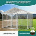 thumbnail image 3 of Upgraded Large Outdoor Dog Kennel with Waterproof UV-Resistant Cover, Dog House Pen Enclosure with Secure Lock, Heavy Duty Chain Link Dog Kennel for Outside Backyard (118" L x 118" W x 83" H), 3 of 14