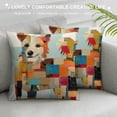 thumbnail image 3 of Cubist dog Graphic Decorative Men Women Boy Girl Room Cushion Throw Pillow Cover for Home Couch Living Room Bed Sofa   Pillow Covers 全年适用 Pillow Case 1PC, 3 of 5
