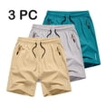 thumbnail image 2 of MKOSPLRT 3 Pieces Boys Shorts Quick Dry Athletic Running Shorts with Zipper Pockets 3-15 Years Elastic Waist Outdoor Baggy Wide Leg Shorts, 2 of 7