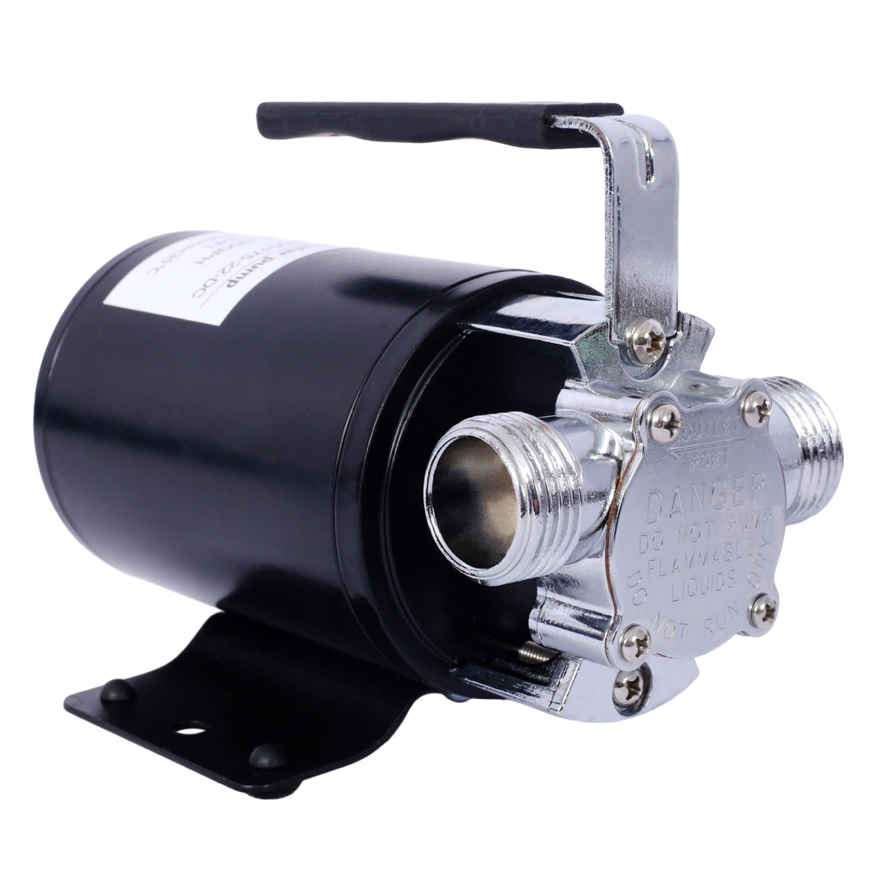 DC 12-Volt 1/10HP 330GPH Battery Powered Mini Portable Electric Utility Sump Transfer Water Pump with Water Hose Kit Black