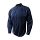 thumbnail image 4 of Ceisia Men's Slim Fit Long Sleeve Stand-Up Collar Slub Linen Shirt with Geometric Embroidery Navy L Gifts, 4 of 7
