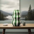thumbnail image 3 of XINGAG Wavy Striped Ceramic Flower Vase,Retro Green White Stripe Decoration Vase,23cm Unique Curved Shape Table Centerpiece Vase for Living Room Dining Table Home Shelf Decor, 3 of 5
