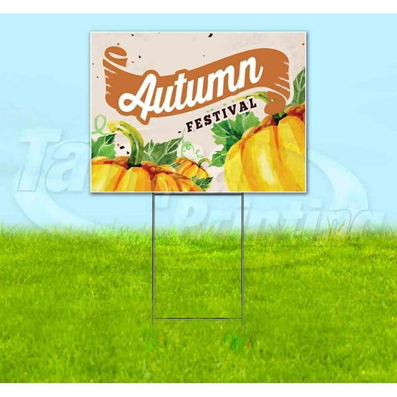 Autumn Festival (18" x 24") Yard Sign, Includes Metal Step Stake