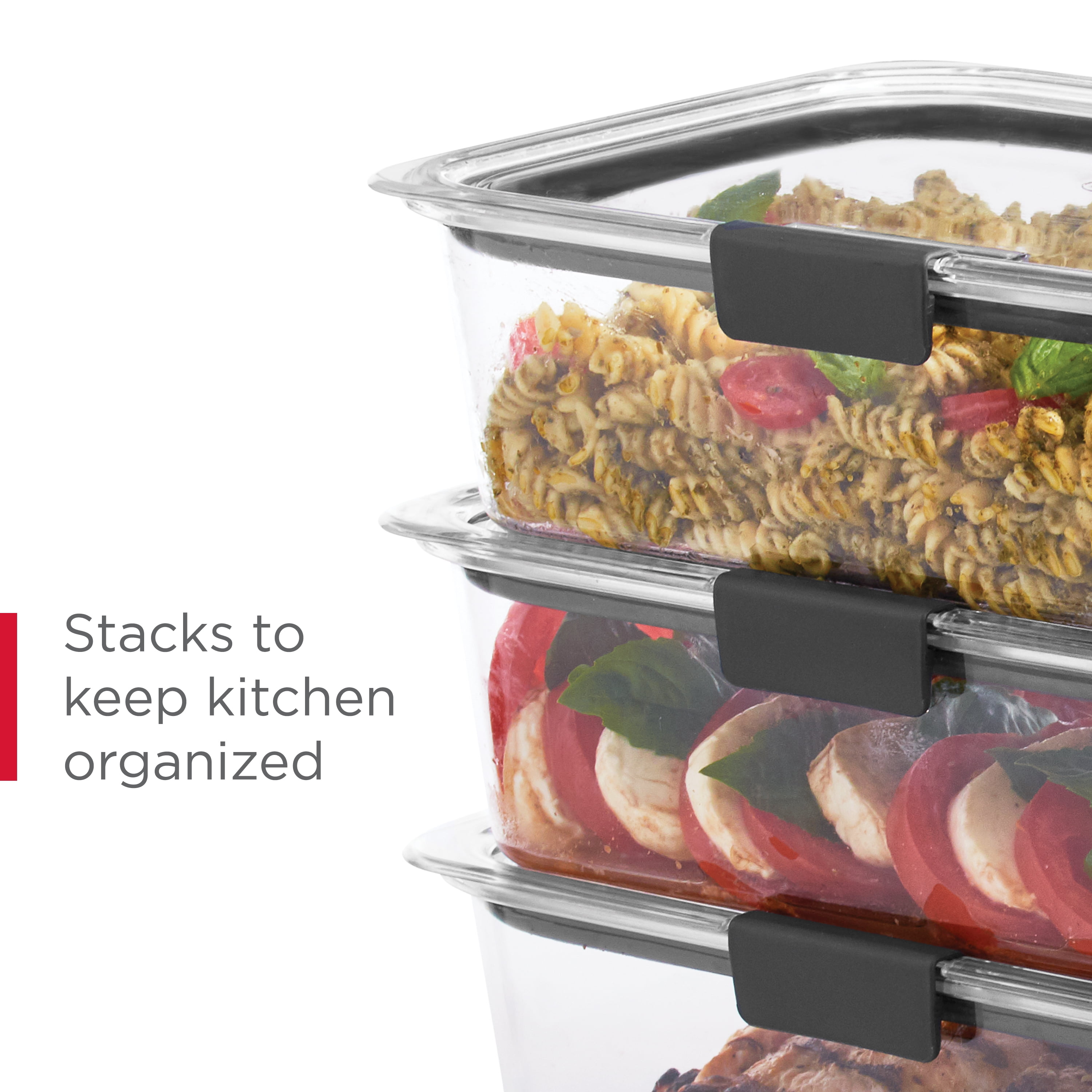 Rubbermaid Brilliance BPA Free Food Storage Containers with Lids, Airtight,  for Lunch, Meal Prep, and Leftovers, Set of 5 (1.3 Cup)